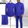 DARO Uomo Men's Executive Mandarin-Collar Suit Set – Sky Blue