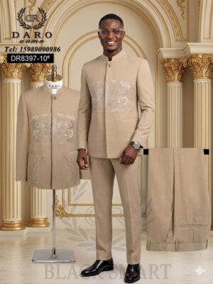 Daro Uomo DR8397-10 Premium Beige Embroidered Executive Suit