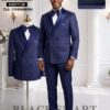 Black Smart BS83717-2 Premium Navy Blue Double-Breasted Suit Black Smart BS83717-2 Premium Navy Blue Double-Breasted Suit