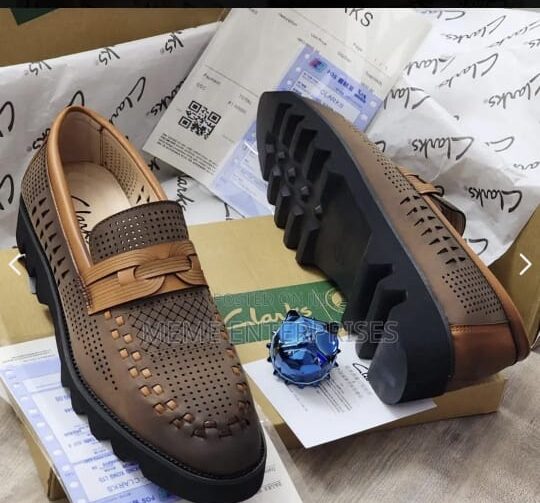 Clarks Premium Perforated Leather Loafers