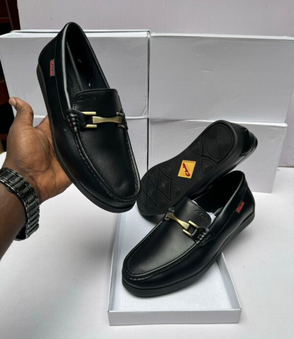 Clarks Premium Black Leather Loafers