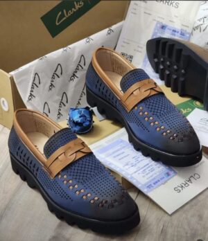 Clarks Premium Perforated Leather Loafers