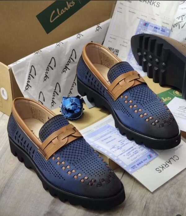 Clarks Premium Perforated Leather Loafers