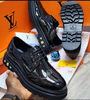 Louis Vuitton Men's Patent Leather Platform Derby Shoes