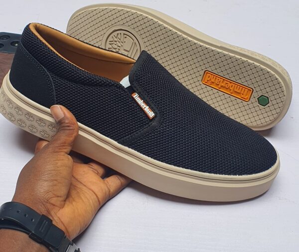 Timberland Premium Black Leather Slip-On Shoes