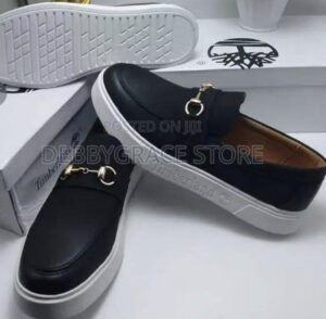 Timberland Premium Black Leather Slip-On Sneakers