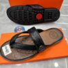 HIMSAMES Premium Double-Strap Leather Slides – Black