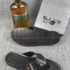 HIMSAMES Premium Double-Strap Leather Slides – Black