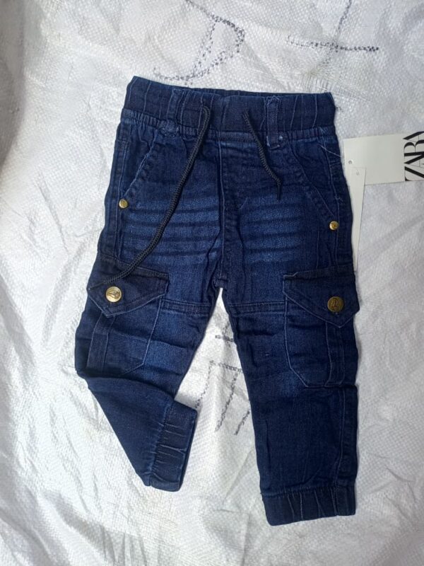 LittleTrail™ Kids Premium Cargo Denim Joggers LittleTrail™ Kids Premium Cargo Denim Joggers