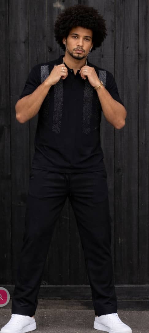 LuxeStride™ Men's Premium White Polo & Jogger Set