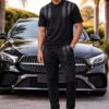 Men’s Premium Black Two-Piece Casual Set